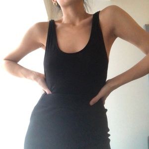 Black scoop back bodysuit
